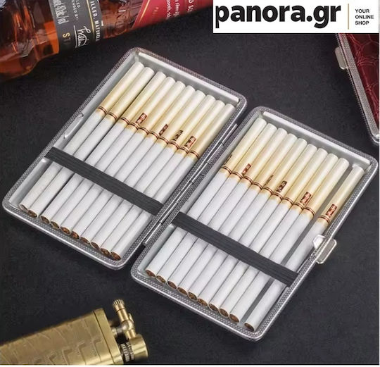 Cigarette Case 20 Slim Black Croco