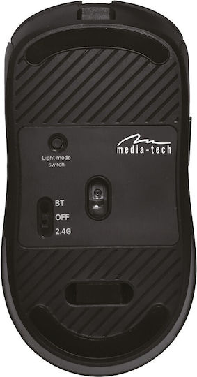 Media-Tech MT1124 Ασύρματο & Ενσύρματο Εργονομικό Bluetooth Vertical Ποντίκι Μαύρο