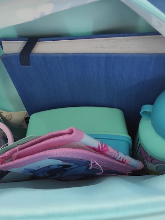 Disney Lilostitch Σχολική Τσάντα Τρόλεϊ Νηπιαγωγείου Μπλε