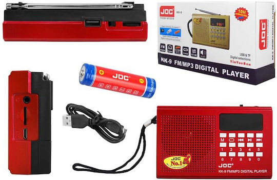 LTC Audio LXKK9C Φορητό Ραδιόφωνο Επαναφορτιζόμενο Κόκκινο