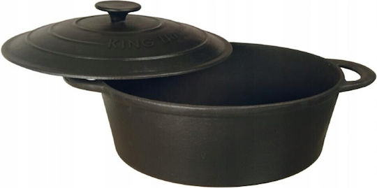KING Hoff Oală Ovală de Fontă Black 33x22cm 1buc