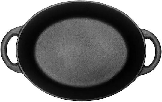 KING Hoff Oală Ovală de Fontă Black 33x22cm 1buc
