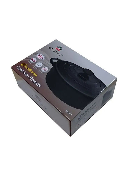 KING Hoff Dutch Oven Oval Cast Iron Black 33x22cm 1pcs