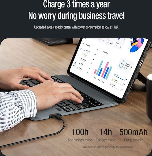 Nillkin Nillkin Bumper Combo Flip Cover with Keyboard in English US Black for iPad Pro 2020 12.9" / iPad Pro 2021 12.9" / iPad Pro 2022 12.9''