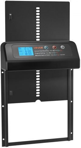 Automatic Chicken Coop Door Vevor Chicken Coop Door Battery Timer Manual Adjustment Anti-Pinch Safety Durable Aluminum Alloy Automatic Door Opener Chick Run Waterproof Seal Black