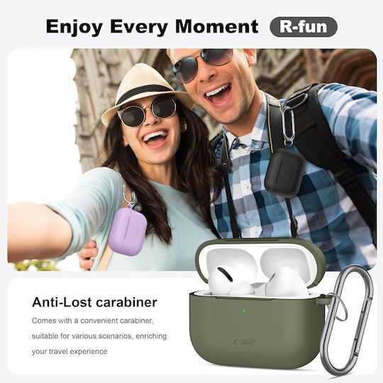 Tech-Protect Silicone Hook Калъф с кука в Зелен цвят за Apple AirPods Pro