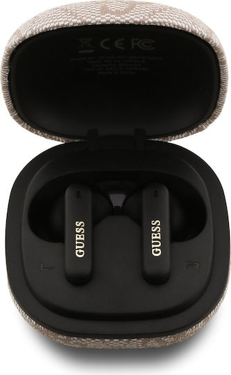 Guess 4G Script Logo In-ear Bluetooth Handsfree Earphones with Sweat Resistance and Charging Case Pink