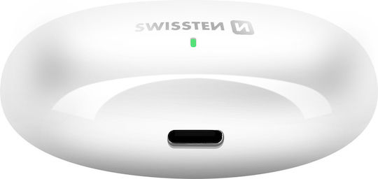 Swissten Sonic In ear Bluetooth хендсфри Слушалки с Кутийка за Зареждане Бял