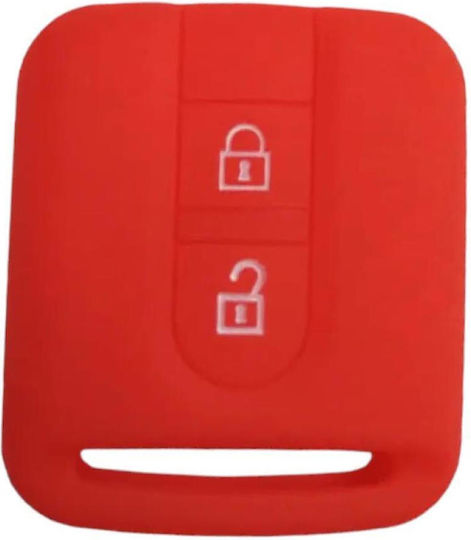 Car Key Cover Case made of with 2 Buttons for Nissan in Red Color 10.25.21.Red