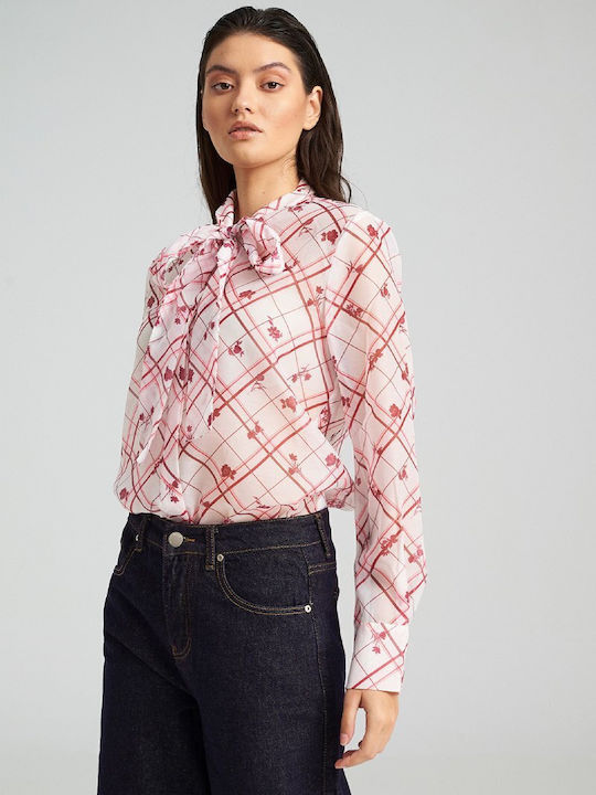 Langärmelig Damen Hemd Multi Druck