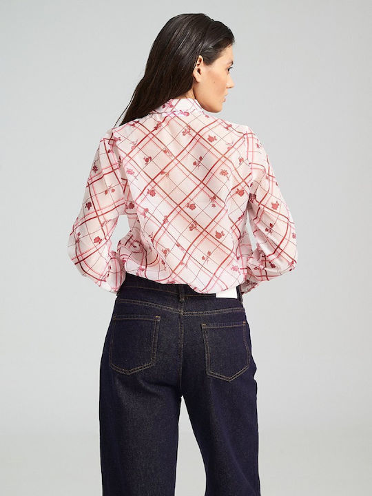 Langärmelig Damen Hemd Multi Druck