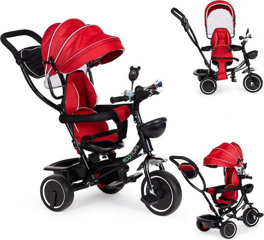 Ecotoys Τρίκυκλο Ποδήλατο Πτυσσόμενο με Χειρολαβή Γονέα για 1-5 Ετών Κόκκινο