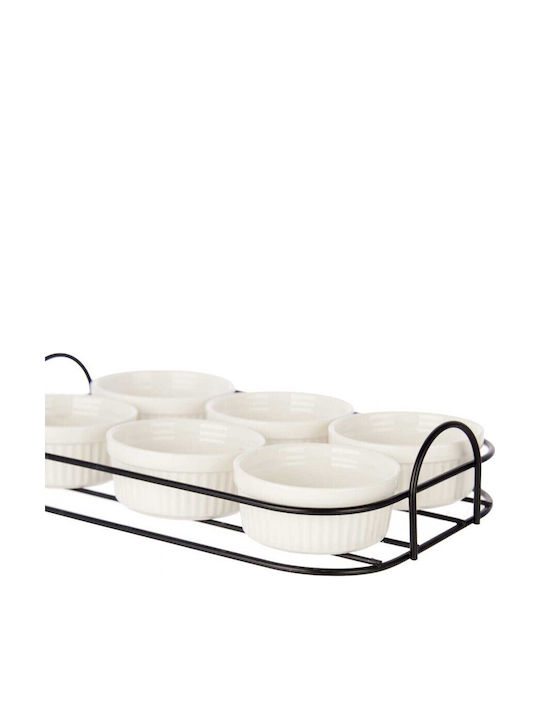 Atmosphera Platou pentru aperitive 6 poziții din Porțelan Albă L23.5xl16xH6cm 1buc Atmosphera Platou pentru aperitive 6 poziții din Porțelan Albă L23.5xl16xH6cm 1buc