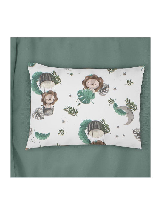 Baby Pillowcase Bebe Lion 534 35x45 Green 100% Cotton