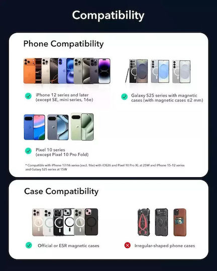 ESR Omnilock Suport Auto pentru Telefon cu magnet Neagră