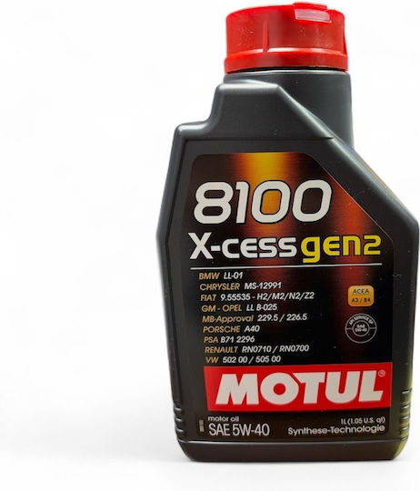 Motul 8100 X-Cess Gen2 Συνθετικό Λάδι Αυτοκινήτου 5W-40 1lt