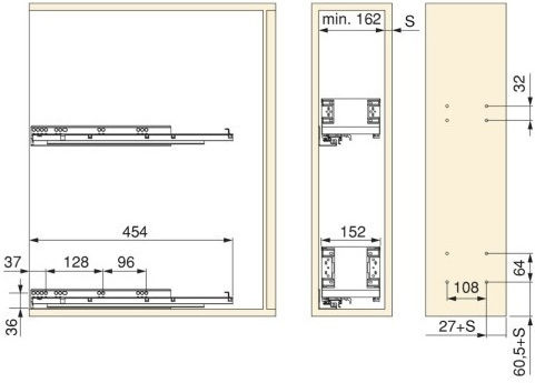 Emuca Bar Station with Dimension 20x20x20cm