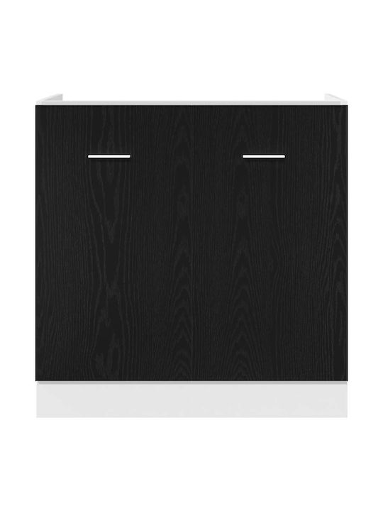 Spülbeckenschrank Black Oak 80x46x81.5cm