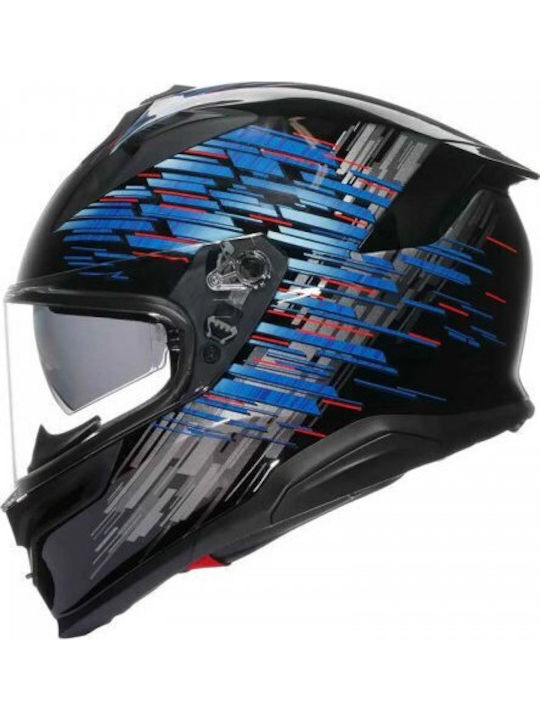 AGV K7 Genisys Matt Black/Blue/Grey Мотоциклетна каска Full Face ECE 22.06 1450гр с Sunvisor