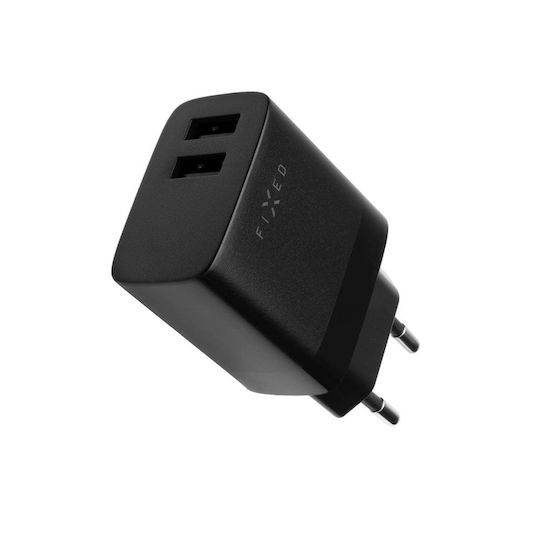 Fixed Handyladegerät mit integriertem Kabel mit 2 USB-A USB-C 17W Schwarzes