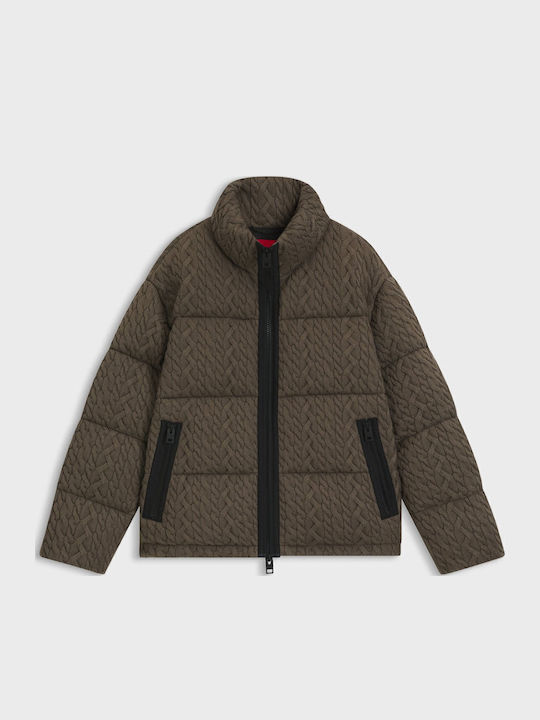 Benovo2541 Μπουφάν Puffer Καφέ
