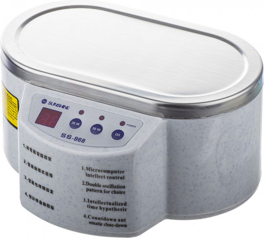 Sunshine Καθαριστής Υπερήχων 600ml Inox με Ψηφιακό Χρονοδιακόπτη