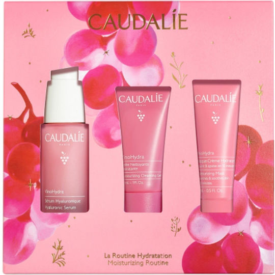 Caudalie VinoHydra La Routine Skin Care Set for Moisturizing & Facial Cleaning 3pcs