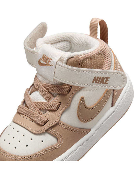 Court Borough Mid 2 Παιδικά Sneakers High με Σκρατς Μπεζ CD7784-125