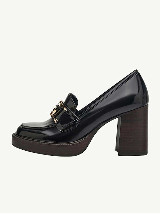 Pumps mit Chunky mittelhohem Absatz Mocca