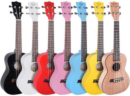 V-tone Uk23 Wh Acoustic Concert Ukulele 23" White + Cover Ukulele Bag Carrying Case 3 White Picks