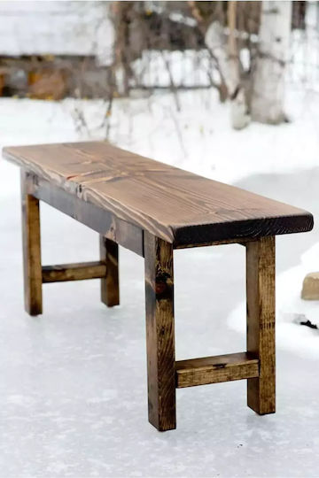 Ξύλινος Πάγκος Rustic Αισθητική Φυσική Καρυδί Απόχρωση Ξύλινος Πάγκος Rustic Αισθητική Φυσική Καρυδί Απόχρωση