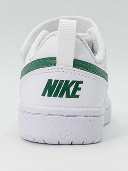Court Borough Low Recraft Kids Sneakers with Hoop & Loop Closure White
