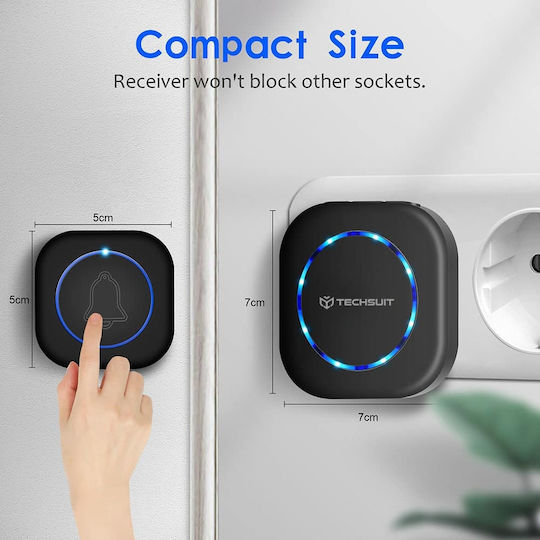 Techsuit Wireless Door Bell Black