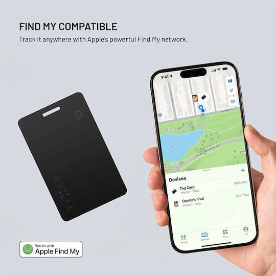Fixed Fixed Card 2 Apple Find My Black Rechargable