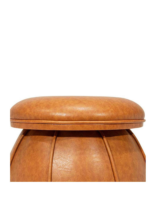 Δερμάτινο Σκαμπό Καφέ – Μοντέρνο & Κομψό Design 50x50x53cm