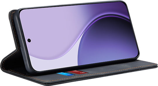 Techsuit Confy Cover Book Σιλικόνης / Δερματίνης Μαύρο (Oppo Reno14F)