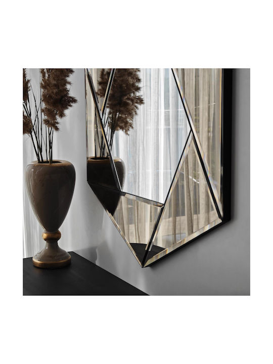 Oglindă De Perete Hexagonală Bronz Detalii 60x70 Cm