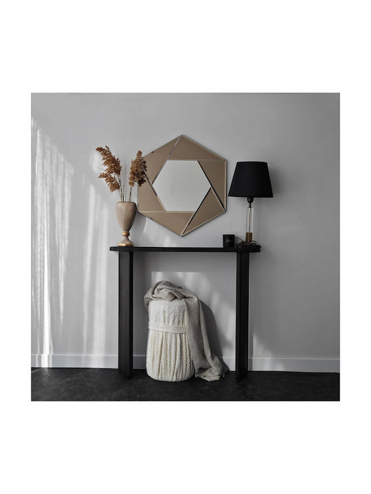 Oglindă De Perete Hexagonală Bronz Detalii 60x70 Cm