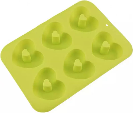Silicone Bakeware Tins & Trays 6 Heart Donuts Blue