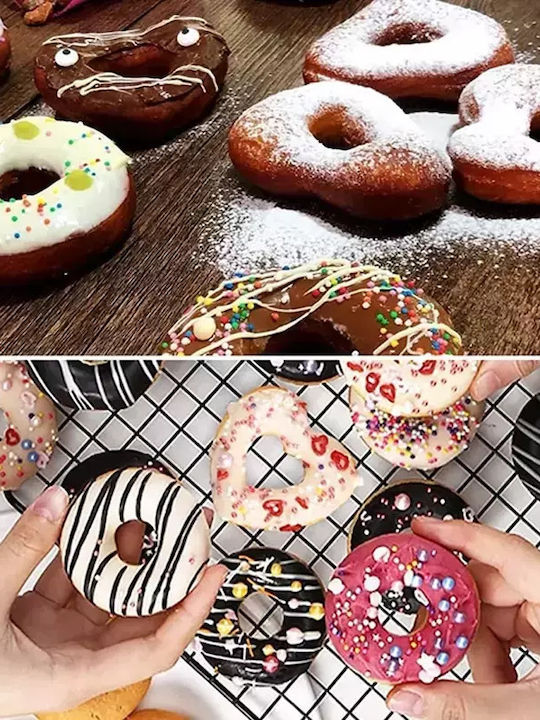 Silicone Bakeware Tins & Trays 6 Heart Donuts Turquoise