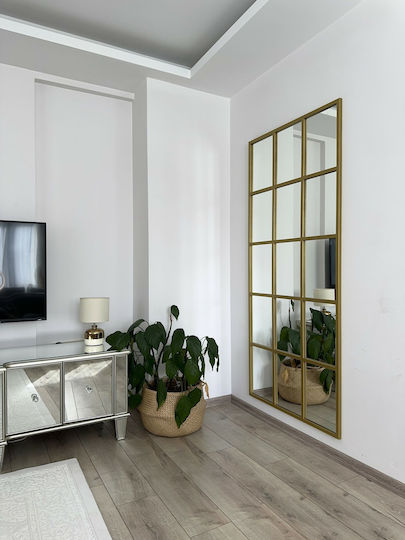 SteweHome Floor Mirror with Gold Metal Frame 180x80cm