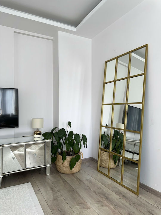 SteweHome Καθρέπτης με Χρυσό Μεταλλικό Πλαίσιο 180x80cm