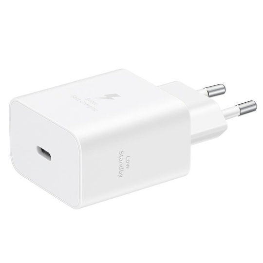 Samsung Φορτιστής Χωρίς Καλώδιο με Θύρα USB-C 45W Power Delivery / Quick Charge 2.0 Λευκός (T4511)