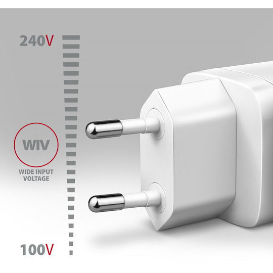 Axagon Φορτιστής Χωρίς Καλώδιο GaN 65W Power Delivery / Quick Charge 3.0 Λευκός (ACU-DPQ65W)