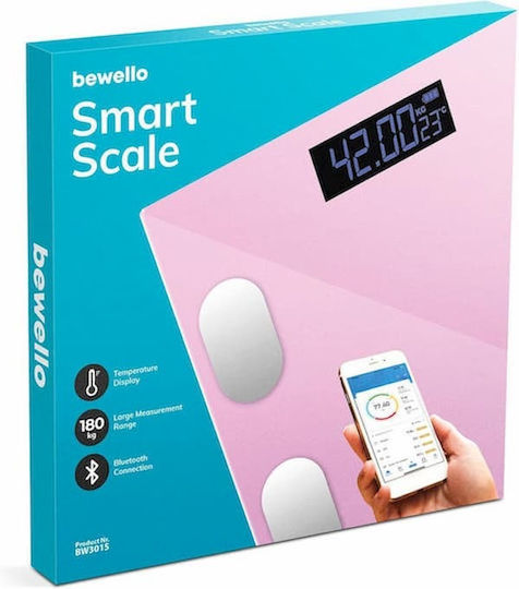 Bewello Smart Badezimmerwaage mit Bluetooth in Rosa Farbe
