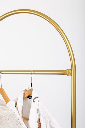 Two Gold Clothes Hangers with Metallic Legs 48 Cm x 35 Cm x 140 Cm