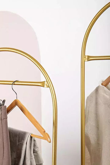 Two Gold Clothes Hangers with Metallic Legs 48 Cm x 35 Cm x 140 Cm