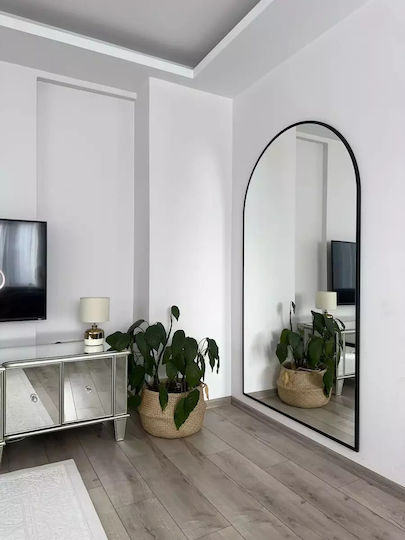 SteweHome Arched Mirror with Black Metal Frame 180x100cm