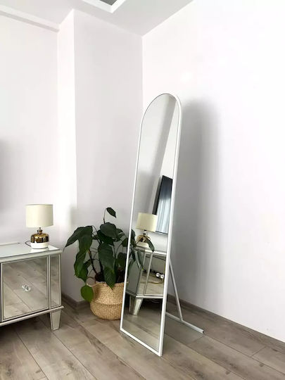 SteweHome Oglindă De Podea Arcuită Albă 160x40cm SteweHome Oglindă De Podea Arcuită Albă 160x40cm