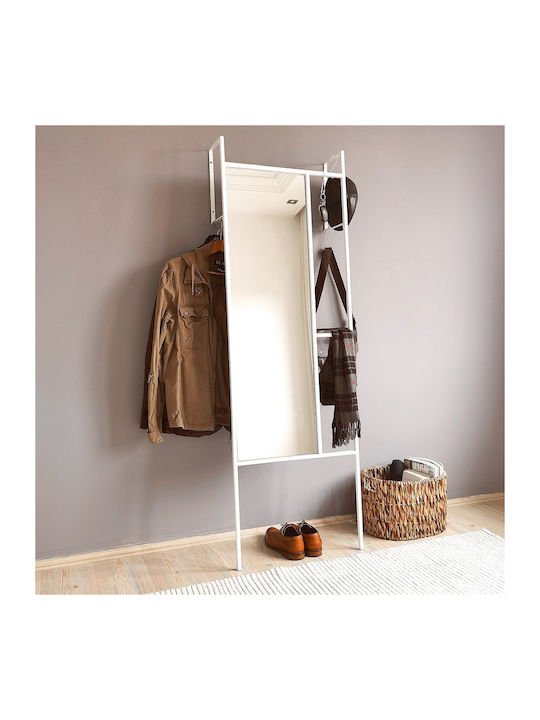 SteweHome Boden- oder Standspiegel mit Weißem Metallischem Rahmen 170x55cm